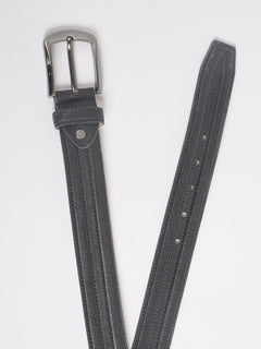 Black Self Textured Leather Belt  (BELT-708)