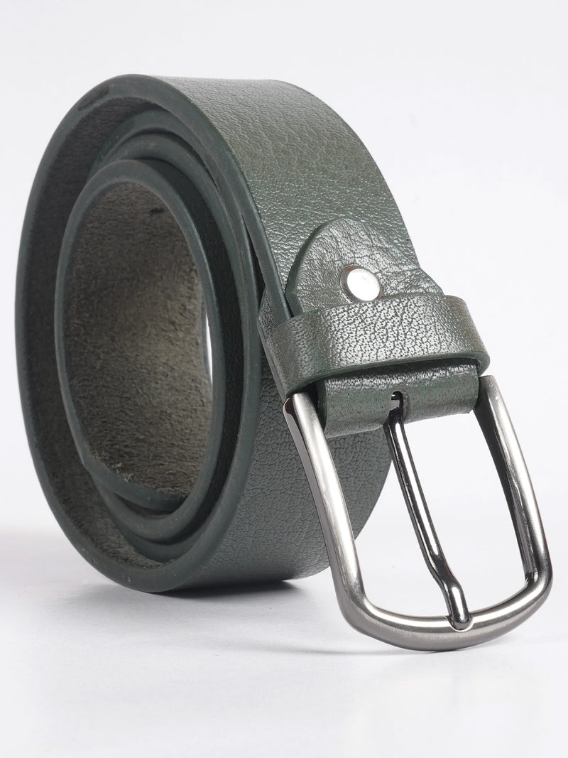 Green Textured Leather Belt  (BELT-709)
