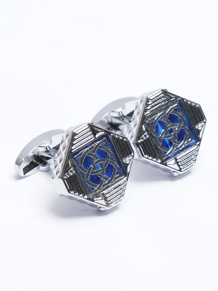 Silver Contrast Designer Cufflink (CUFFLINK-709)