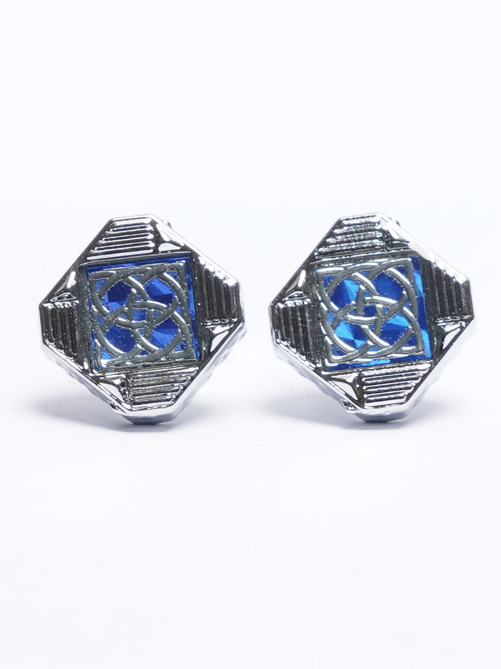 Silver Contrast Designer Cufflink (CUFFLINK-709)