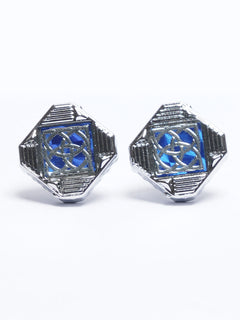 Silver Contrast Designer Cufflink (CUFFLINK-709)