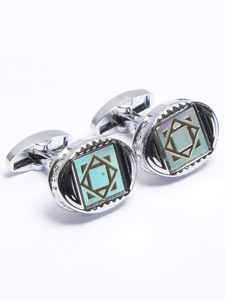 Silver Contrast Designer Cufflink (CUFFLINK-710)