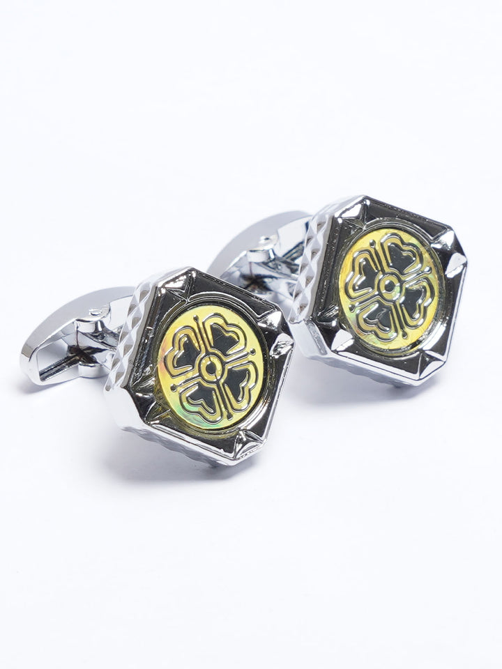 Silver Contrast Designer Cufflink (CUFFLINK-711)