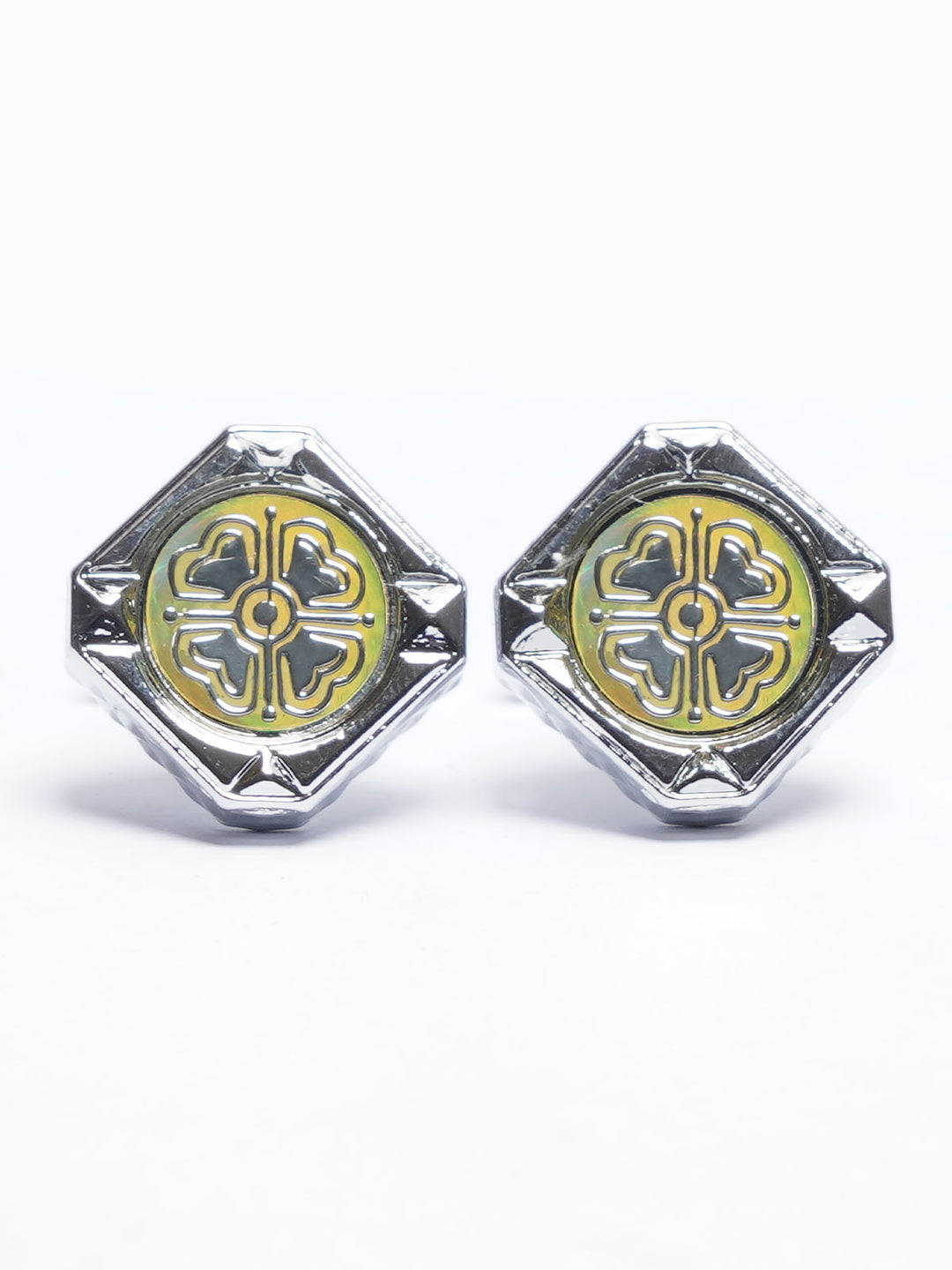 Silver Contrast Designer Cufflink (CUFFLINK-711)