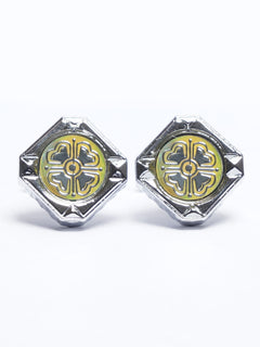 Silver Contrast Designer Cufflink (CUFFLINK-711)