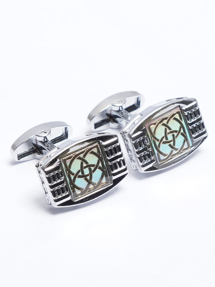 Silver Contrast Designer Cufflink (CUFFLINK-712)