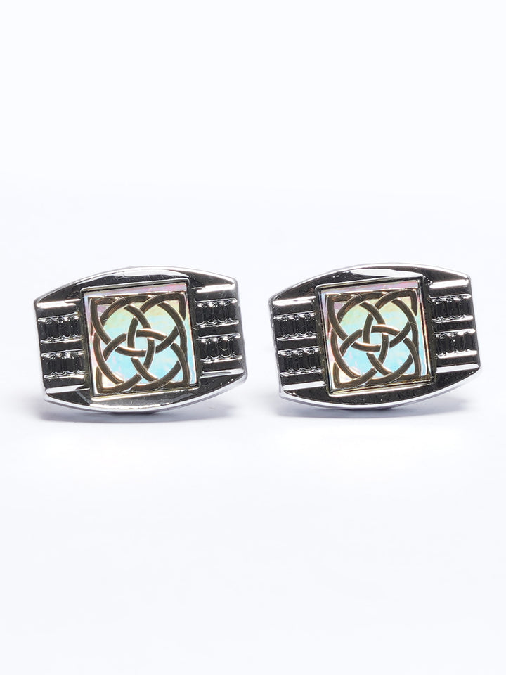 Silver Contrast Designer Cufflink (CUFFLINK-712)