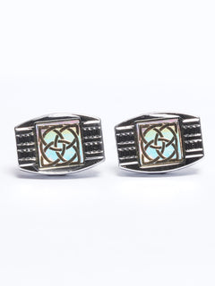 Silver Contrast Designer Cufflink (CUFFLINK-712)