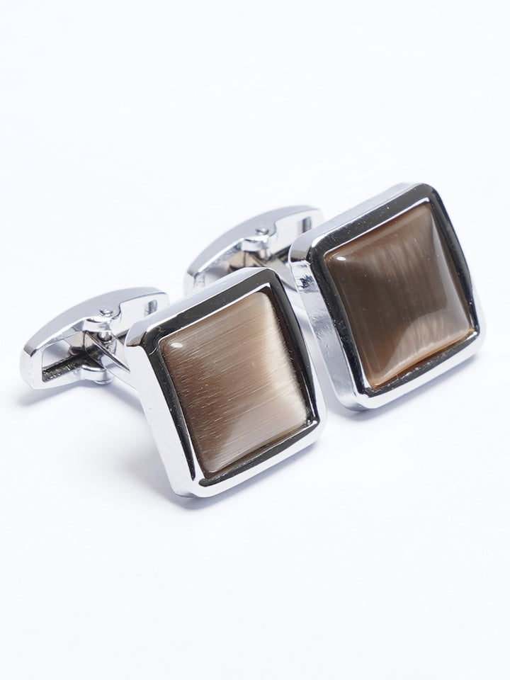 Silver Contrast Designer Cufflink (CUFFLINK-713)