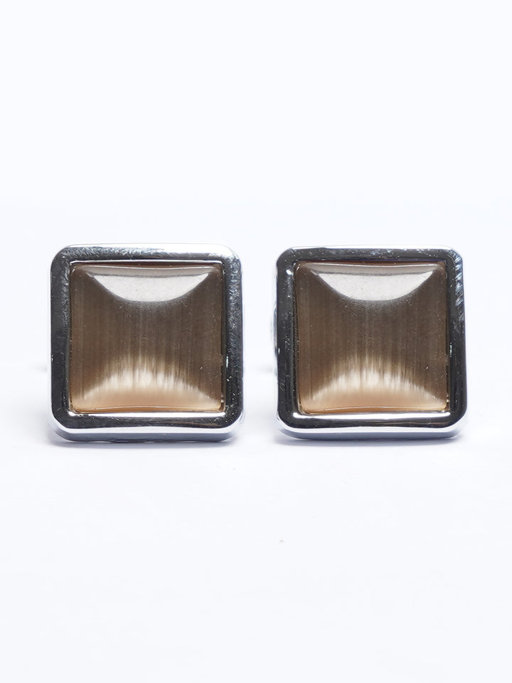 Silver Contrast Designer Cufflink (CUFFLINK-713)