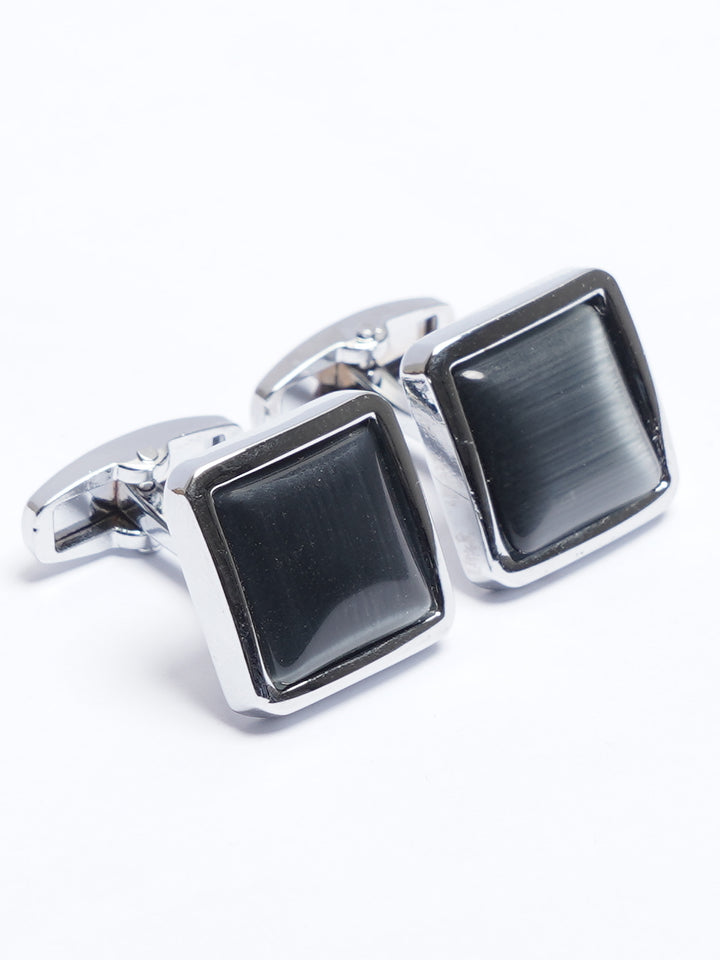 Silver Contrast Designer Cufflink (CUFFLINK-715)