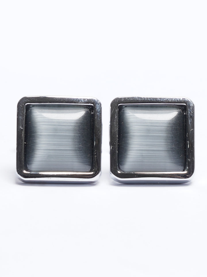 Silver Contrast Designer Cufflink (CUFFLINK-715)