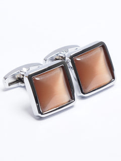 Silver Contrast Designer Cufflink (CUFFLINK-718)