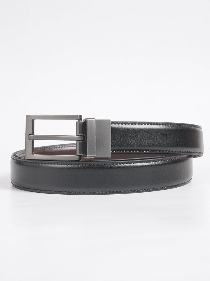 Black & Brown Plain Leather Belt  (BELT-718)