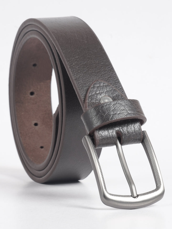 Dark Brown Textured Leather Belt  (BELT-720)