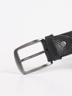 Black Textured Leather Belt (BELT-723)