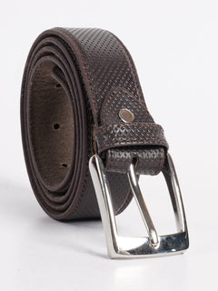 Brown Textured Leather Belt (BELT-724)