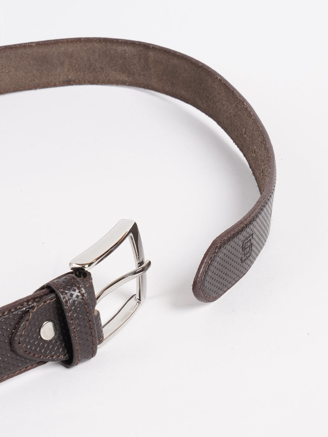 Brown Textured Leather Belt (BELT-724)