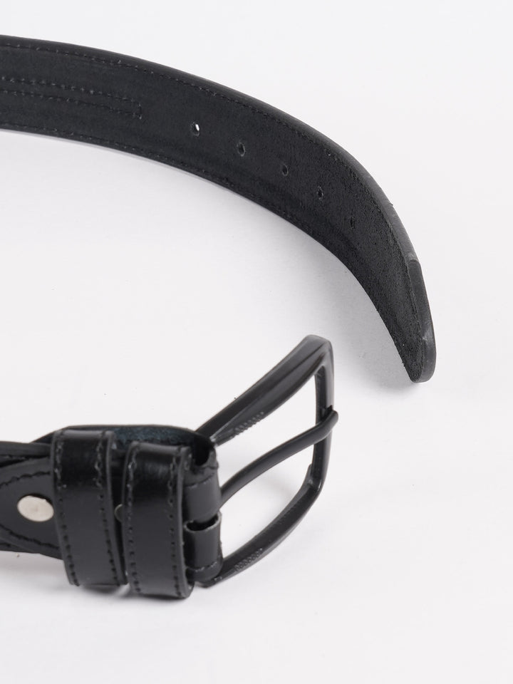 Black Self Leather Belt (BELT-725)