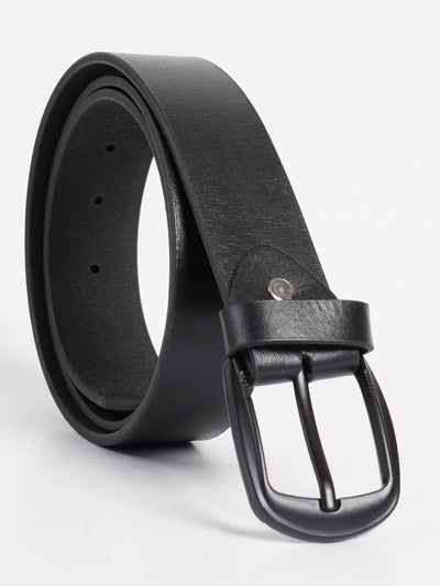 Black Self Leather Belt (BELT-726)