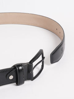 Black & Brown Plain Leather Belt (BELT-728)