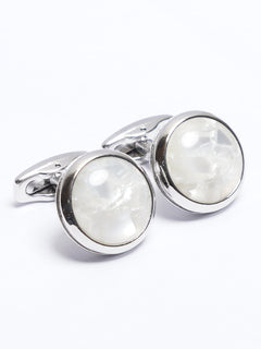 Silver Contrast Designer Cufflink (CUFFLINK-729)