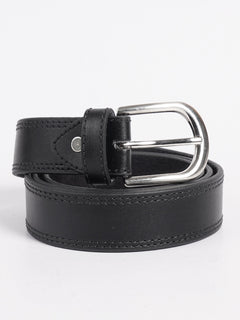 Black Plain Leather Belt (BELT-729)