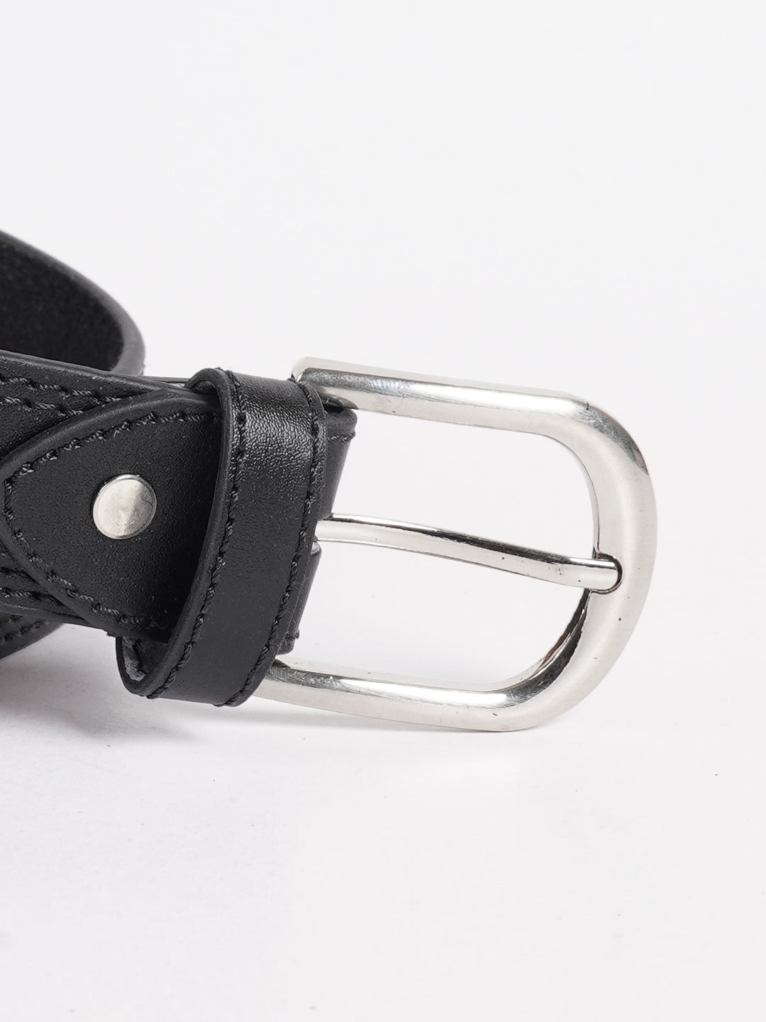 Black Plain Leather Belt (BELT-729)