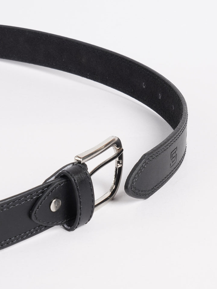 Black Plain Leather Belt (BELT-729)