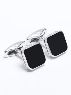 Silver Contrast Designer Cufflink (CUFFLINK-731)