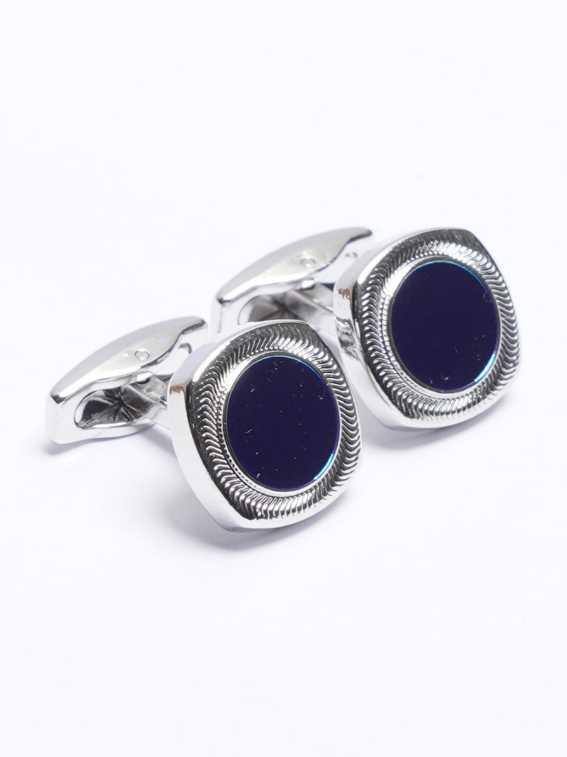 Silver Contrast Designer Cufflink (CUFFLINK-732)