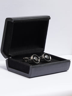 Silver Contrast Designer Cufflink (CUFFLINK-733)