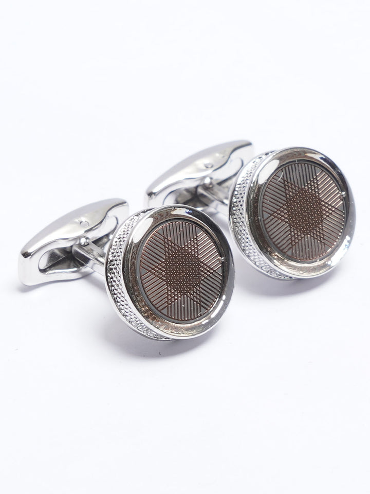 Silver Contrast Designer Cufflink (CUFFLINK-734)