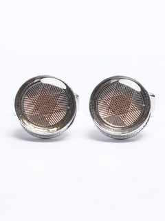 Silver Contrast Designer Cufflink (CUFFLINK-734)