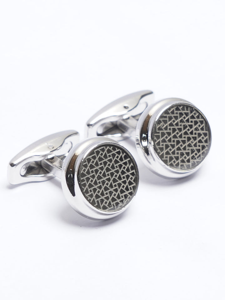 Silver Contrast Designer Cufflink (CUFFLINK-736)