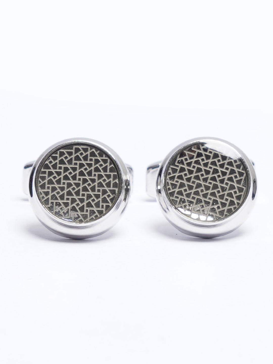 Silver Contrast Designer Cufflink (CUFFLINK-736)