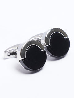 Silver Contrast Designer Cufflink (CUFFLINK-737)