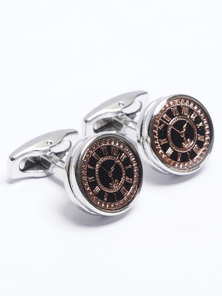 Silver Contrast Designer Cufflink (CUFFLINK-739)