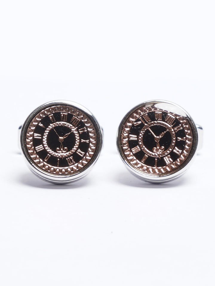 Silver Contrast Designer Cufflink (CUFFLINK-739)