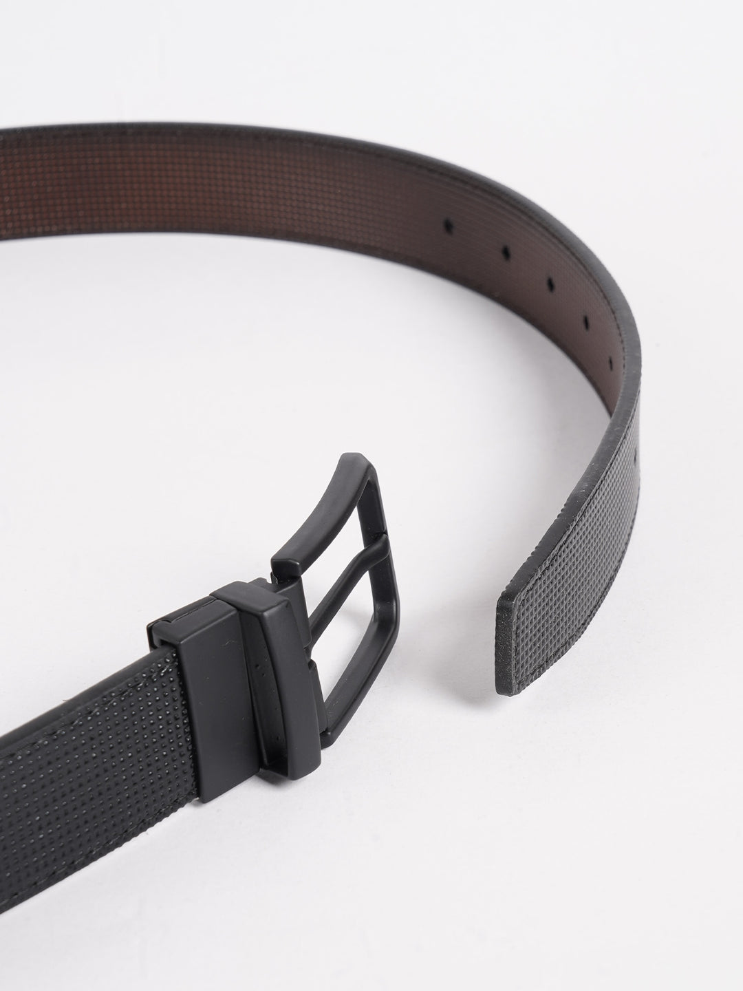 Dark Brown Textured Leather Belt (BELT-739)