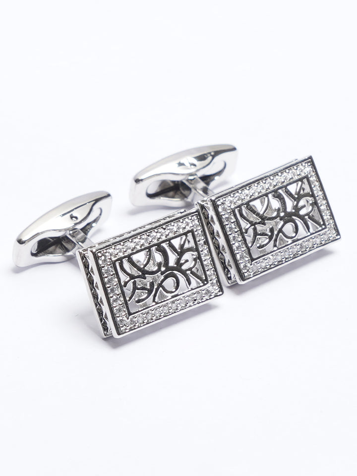 Silver Contrast Designer Cufflink (CUFFLINK-740)