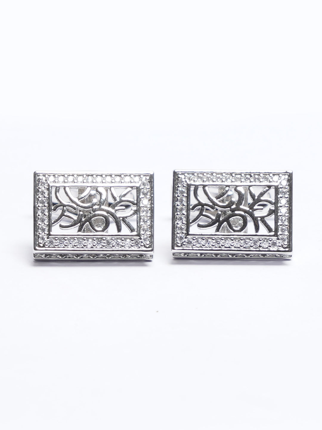 Silver Contrast Designer Cufflink (CUFFLINK-740)