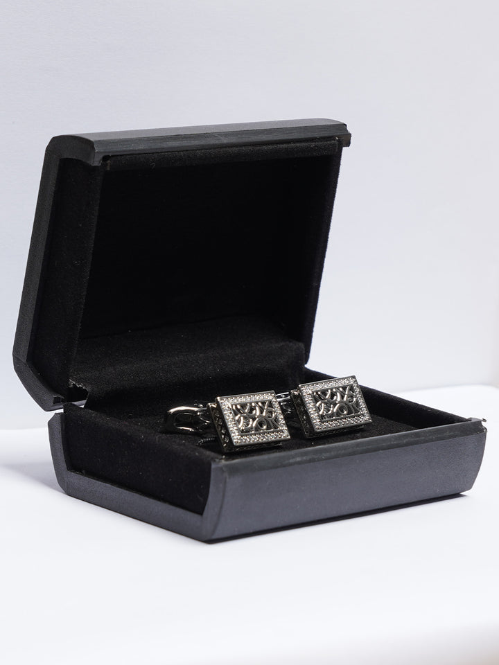 Silver Contrast Designer Cufflink (CUFFLINK-740)