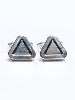 Silver Contrast Designer Cufflink (CUFFLINK-742)