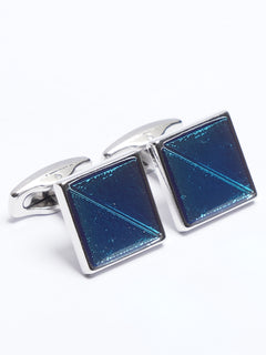 Silver Contrast Designer Cufflink (CUFFLINK-744)