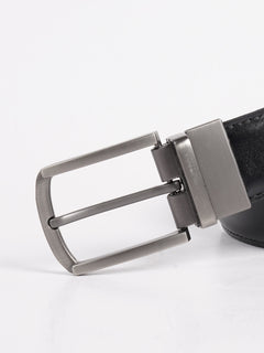 Dark Brown & Black Plain Leather Belt (BELT-744)