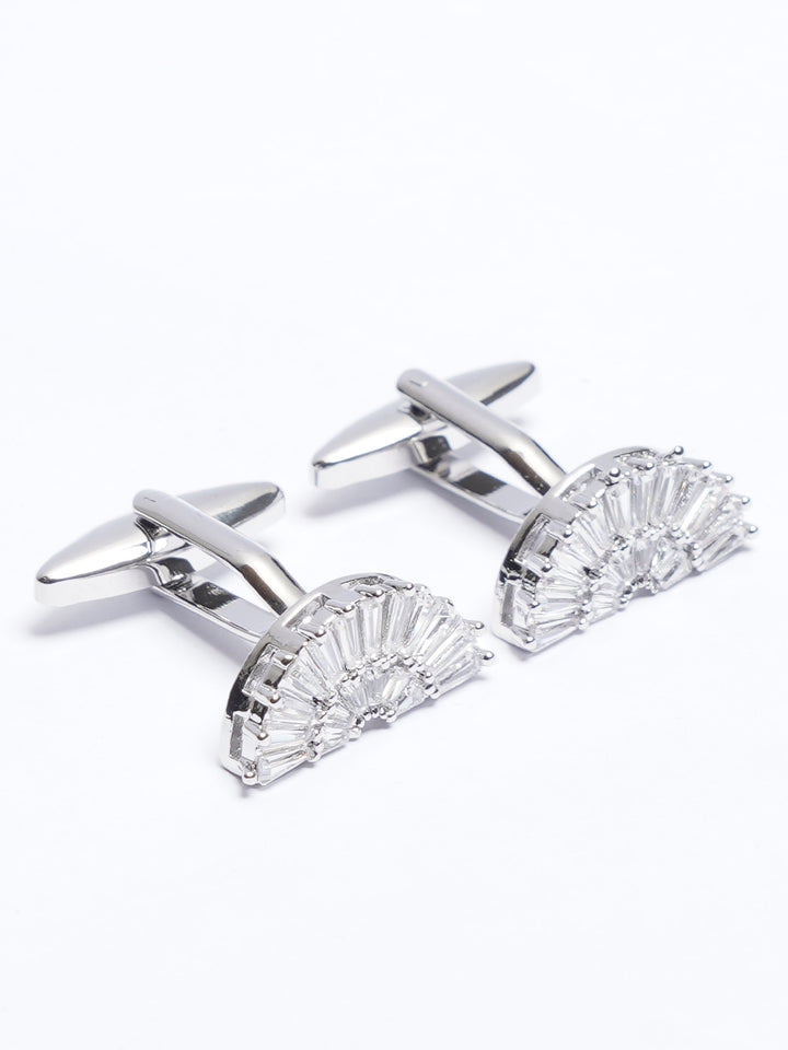 Silver Contrast Designer Cufflink (CUFFLINK-746)