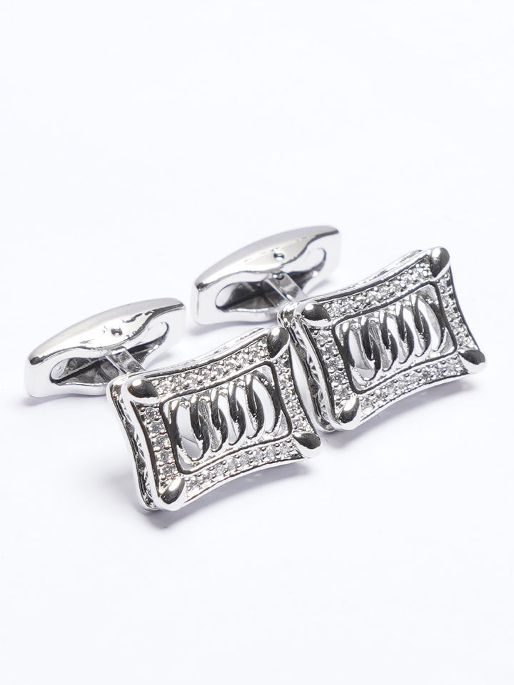 Silver Contrast Designer Cufflink (CUFFLINK-748)