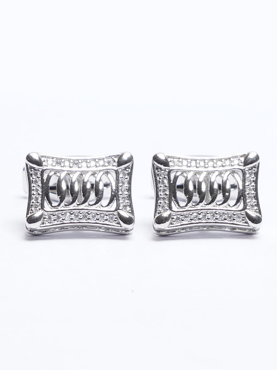 Silver Contrast Designer Cufflink (CUFFLINK-748)