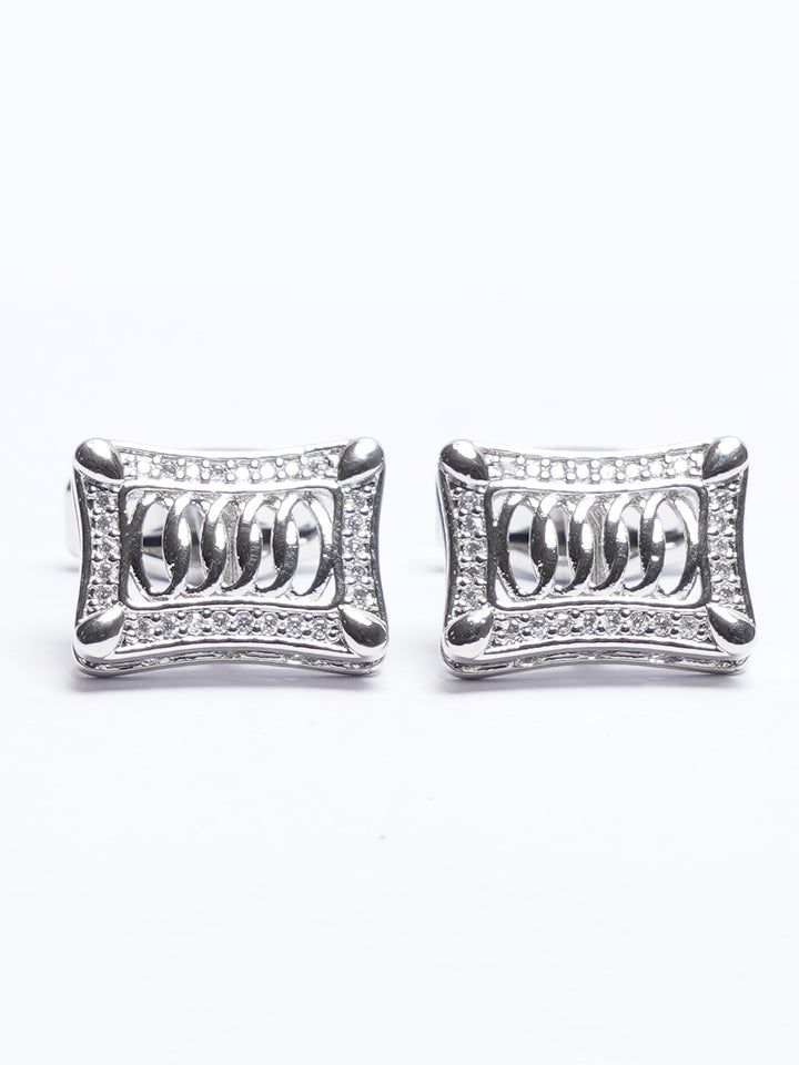 Silver Contrast Designer Cufflink (CUFFLINK-748)